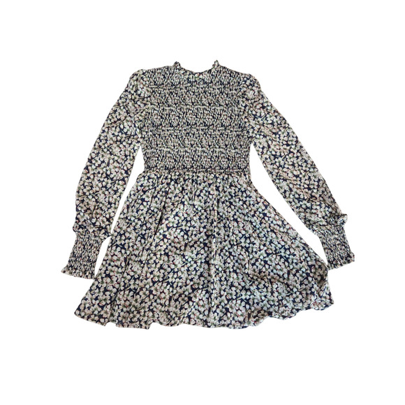 Lulus Floral Dress Smocked Short Sheer Long‎ Sleeve Sz S **Read Description** - Picture 2 of 6